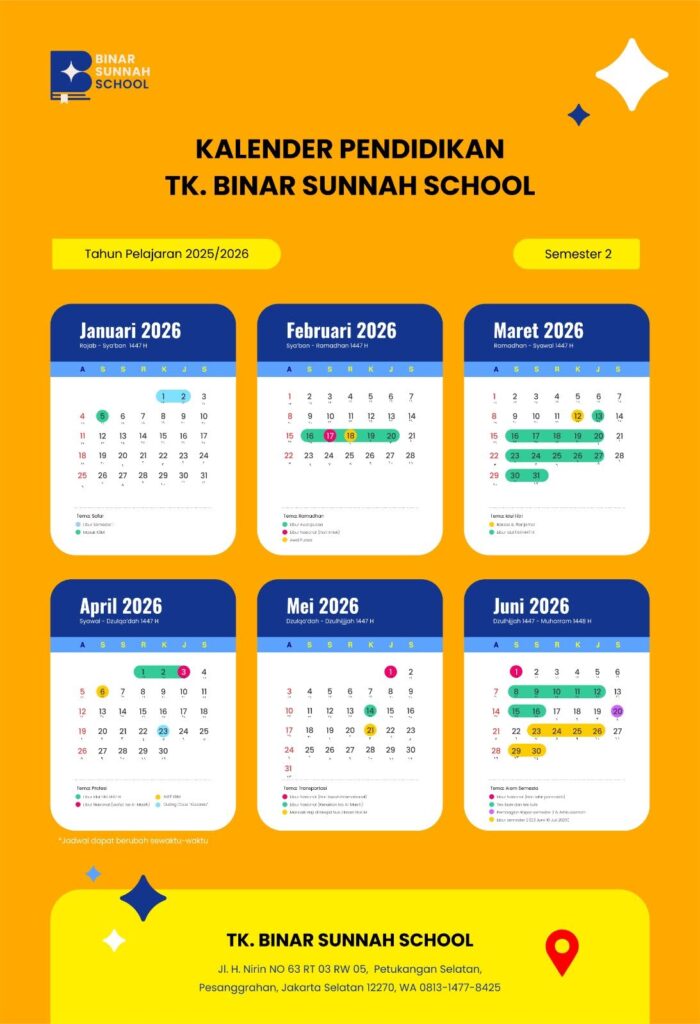 kalender pendidikan binar sunnah jan