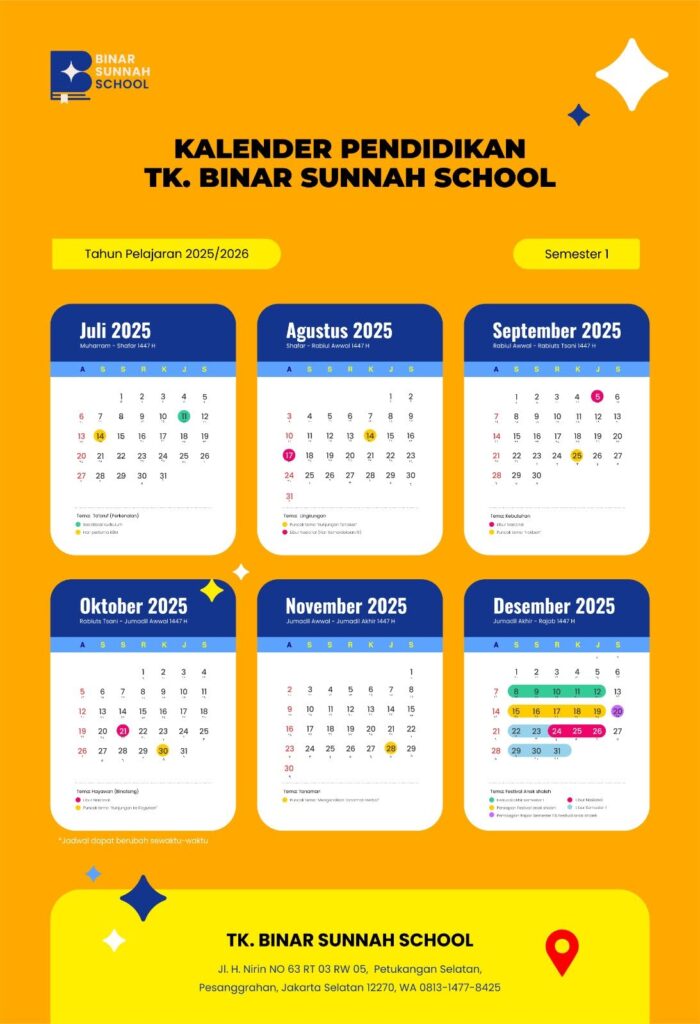 kalender pendidikan binar sunnah july
